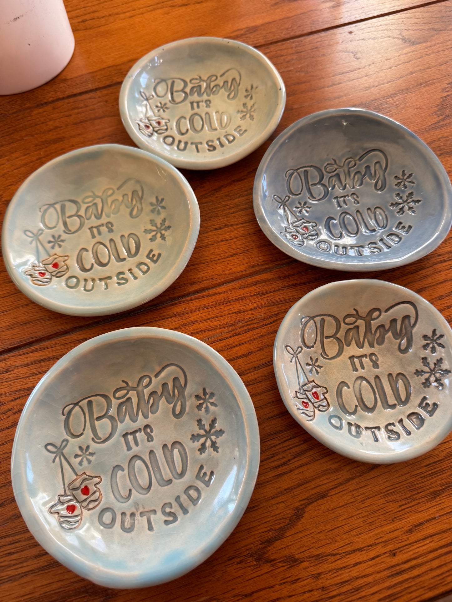 Round Ceramic Dish - Baby It's Cold Outside