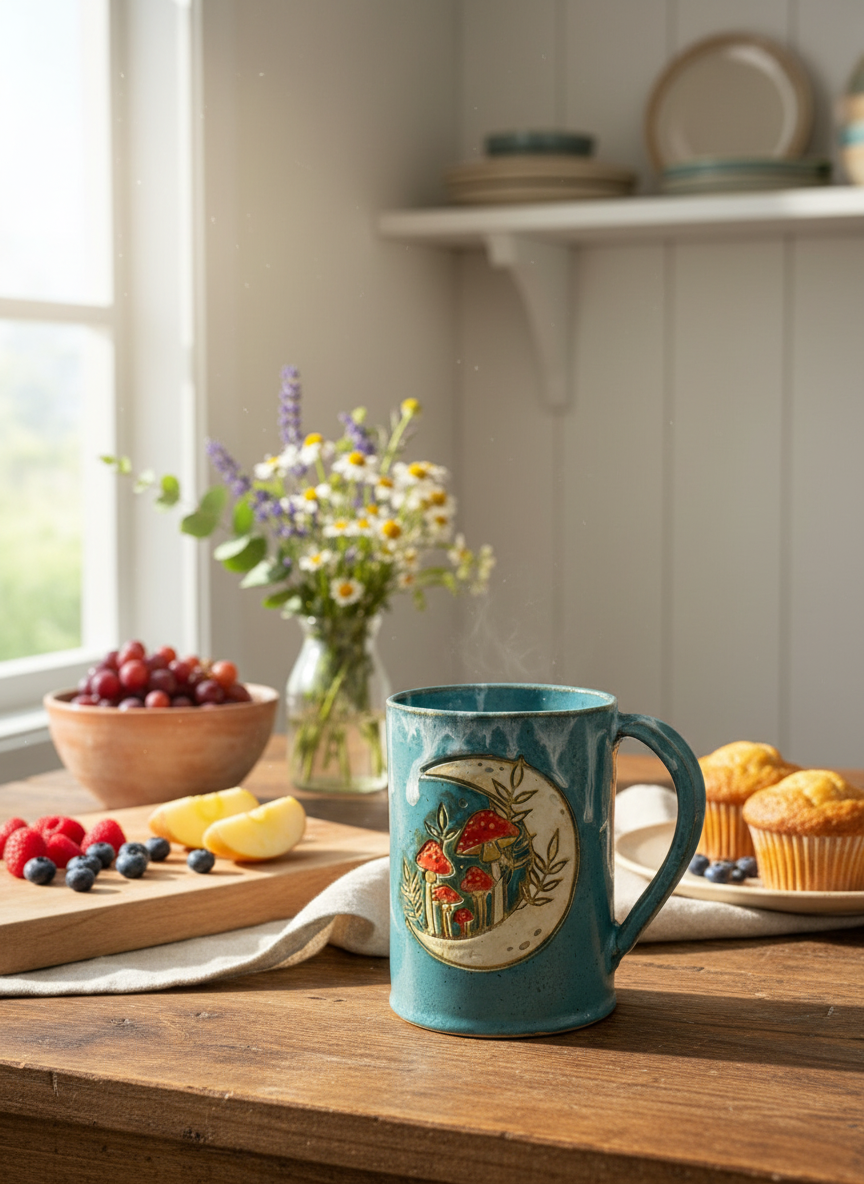 Moon & Mushroom Mug - Tea with Intention Gift Set
